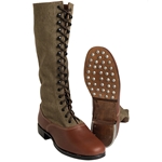 German Tropical High Boots Canvas and Leather WW2 Repro