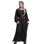 Astrid Shift in Black – Cotton Medieval Underdress for LARP, Renaissance & Reenactment Costumes