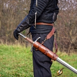 Sword Belt Hanger - LARP - Leather - Brown/Dark Brown