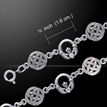 Celtic Knotwork & Claddagh Silver Bracelet 52-TBG243