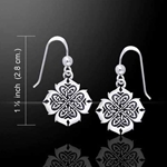 Fiery Cross of Inspiration Celtic Knotwork Silver Earrings