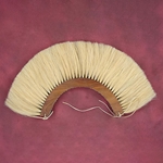 White Roman Plume / Crest - Wooden Base