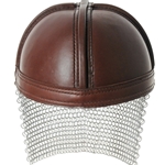 India Made - Leather Norman Chain Helmet