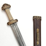 Deepeeka Bronze Hilt Viking Sword with Damascus Blade