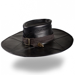 Leather Witch Hunter Hat in Black