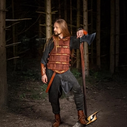 Celtic Lamellar Armor - Brown Suede