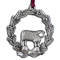 Christmas Wreath With Sheep Ornament
