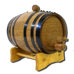 1 Liter Oak Barrel with Black Steel Hoops 37-3000