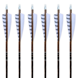 Traditional Arrows - Classic White Feather - 6 Pack - Made in USA