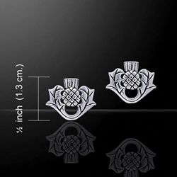 Celtic Thistle Silver Earrings