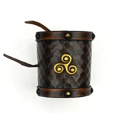Celtic Leather Cuff with Triskele - AH5534