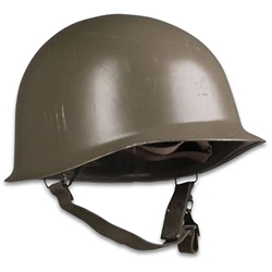 M1 Austrian Steel Helmet with Reproduction Liner,AUSTRIAN OD M1 STEEL HELMET WITH REPRODUCTION LINER - LIKE NEW,PLASTIC LINER,LEATHER PAD,CANVAS SUSPENSION STRAPS