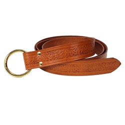 Enchanted Forest Ring Belt - Leaf-Embossed Elegance