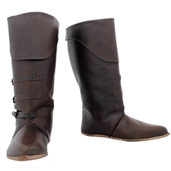 Medieval Mid Calf Leather Boots Size 11-1/2
