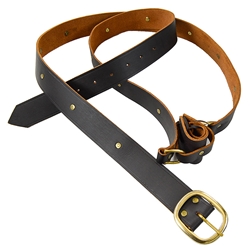 Leather Double Wrap Sword Belt - Brown