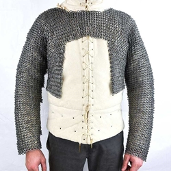 Chainmail Half Hauberk - Alternating Dome Riveted Flat Rings