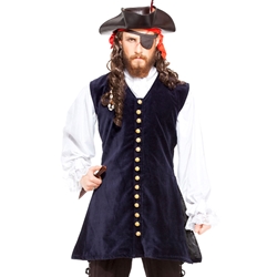 Navy Velvet Pirate's Vest